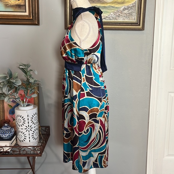 Bold Patterned Backless Mini Halter Dress by XXI/ Size Small - Picture 7 of 9